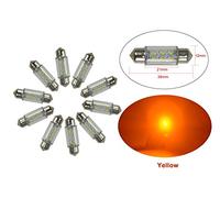 njytouch 10 x 38 mm 6SMD 3014 211 amarillo/ámbar 12 V Super Bright Festoon Dome Map Interior LED Light Bulbs con 7 tipo color