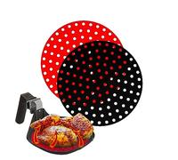 NK 2uds Papel de Horno Reutilizable de Silicona para Freidora de Aire - Alfombrilla de Silicona AirFryer Liner, Antiadherentes, Accesorios para freidoras sin Aceite (Redondo, 22,5cm)