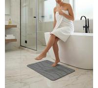 NK Alfombra Diatomita Baño 60 x 40 cm - Alfombrilla de Piedra Super Absorbente, Secado Rápido y Antideslizante para Ducha, Stone Bath Mat (Negro)