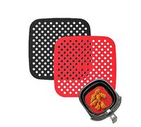 NK Alfombrillas de Silicona para Freidora de Aire, Base Reutilizable, Sin BPA, Antiadherente y Duradero, Accesorio Cuadrado de 21,2 cm - 2 Uds