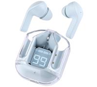 NK Auriculares Inalámbricos Bluetooth TWS - Pantalla LED, Estuche con Funda Silicona, hasta 15h de Uso + Cordón, Color Azul