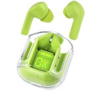 NK Auriculares Inalámbricos Bluetooth TWS - Pantalla LED, Estuche con Funda Silicona, hasta 15h de Uso + Cordón, Color Verde