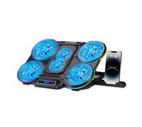 NK Base Refrigeradora Portátil Gaming 17" - 10 Modos Luces LED RGB, 6 Ventiladores Silenciosos con Velocidades Ajustables, 4 Alturas Ajustables, Puerto USB, Phone Holder, Refrigeración Rápida