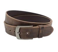 NK Belt GmbH Cinturón de cuero de búfalo marrón genuino 4cm hecho a mano 80cm-145cm, marrón, 110cm Gesamtlänge 120cm