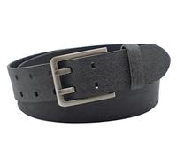 NK Belt GmbH Cinturón de piel de búfalo hecho a mano para hombre con hebilla de doble mandril, fabricado en Alemania, cinturón vaquero de 43 mm #DD-15, Negro , 120cm Gesamtlänge 135cm