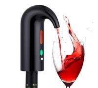 NK Decantador de Vino Eléctrico, Aireador de Vino Automático y Portátil, Recargable por USB, Incluye Tubo de silicona y Bolsa de Tela, Filtro y Botón ON/OFF, Batería 1500 mAh - Color Negro