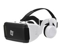 NK Gafas Inteligentes VR con Auriculares - Realidad Virtual 3D con Audio para Smartphone Entre 4.7" - 6.53", Ángulo Visión 90-100º, Giro 360º, Objetivo y Pupila Regulable - Blanco