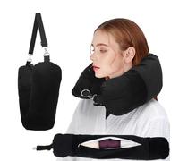 NK HealthCare Almohada de Viaje rellenable, Almohada de Cuello rellenable para Viajes, Almohada de Cuello de Viaje rellena con Almacenamiento de Ropa, sin tarifas de Equipaje adicionales, se Adapta a