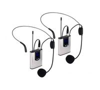 NK Ig33008kit Plata y Negro / Pack de 2 Micrófonos de Solapa Inalámbricos con Adaptador de Cámara