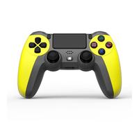 NK Mando para PS4 / PS3 / PC/Móvil Inalámbrico - Wireless Controller con 2-Shock, Función Detección 6 ejes, Luz LED, Panel Táctil, Entrada para Auriculares, Cable de Carga incluido - Amarillo