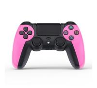NK Mando para PS4 / PS3 / PC/Móvil Inalámbrico - Wireless Controller con Dualshock, Función Detección 6 ejes, Luz LED, Panel Táctil, Entrada para Auriculares, Cable de Carga incluido - Rosa