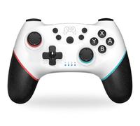 NK Mando Switch Inalámbrico - Switch/OLED/Lite/Pro con Función Wake, Ajustes Macro,Bluetooth, 6 ejes, Función Turbo, Dual Shock Doble Vibración, LED Indicadores - Color Blanco