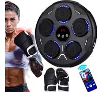 NK Máquina de Boxeo Interactiva con Luz LED y Bluetooth - 9 Programas, 9 Niveles de Velocidad, Altavoz Integrado, Pantalla LCD - Entrenamiento en Casa para Adultos y Jóvenes (No Apto Gotelé)