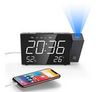 NK Radio Despertador Digital - Inteligente, FM Radio, Medidor Temperatura, Alarma, USB, Modo Noche, Proyección Horaria, Temporizador Sueño