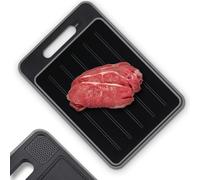 NK Tabla para Descongelar Alimentos + Tabla de Cortar (4 en 1) - Descongelar, Cortar, Rallar Especias y Afilador Cuchillos, Antiadherente y Antideslizante, 36.5 x 25 x 1cm (Lavavajillas) (Gris)