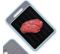 NK Tabla para Descongelar Alimentos + Tabla de Cortar (4 en 1) - Descongelar, Cortar, Rallar Especias y Afilador Cuchillos, Antiadherente y Antideslizante, 36.5 x 25 x 1cm (Lavavajillas) (Azul)