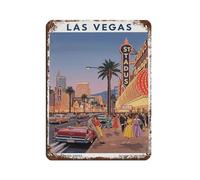 NKALFGH As Vegas Nevada USA Travel Retro Poster Metal Tin Sign Chic Art Retro Iron Painting Bar People Cave Cafe Family Garage Poster Wall Decor 12x16inch (30x40cm)