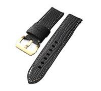 NKCVEZBW Compatible con correa de piel tiburón hecha a mano, 20, 22 y 24 mm, cuero marrón castaño, estilo vintage, hebilla bronce, reloj lujo for hombre(Brack A,20mm)