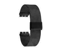 NKCVEZBW Compatible con correas de metal de 17 mm, 19 mm y 20 mm. Compatible con pulsera de repuesto Swatch. Correa de acero inoxidable. Correa de malla milanesa. Correa de muñeca negra y plateada.(Bl