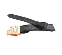 NKCVEZBW Compatible con las correas de Cartier Santos for hombres y mujeres Sandoz Santos100 Correa reloj cuero cierre mariposa resistente al agua sudor 23 mm(Black-Rose-Z8,20mm)