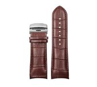 NKCVEZBW Correa de cuero compatible con Tissot Couturier T035 T035627 T035407 T035617 1853. Cierre mariposa for hombre, 22, 23 y 24 mm(Brown-Silver,22mm)