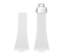 NKCVEZBW Correa de reloj compatible con Tissot PRX Series Super Player Convex for hombre, caucho fluorado, hebilla mariposa liberación rápida, accesorios 12 mm(White Clasp,11mm)