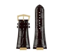 NKCVEZBW Correa de reloj de cuero con muesca de 25 x 13 mm + conector compatible con Patek Philippe Nautilus 5711, 5726 y 5712 g.(Brown gold A)