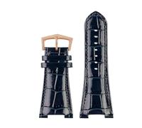 NKCVEZBW Correa de reloj de cuero con muesca de 25 x 13 mm + conector compatible con Patek Philippe Nautilus 5711, 5726 y 5712 g.(Blue RG B)