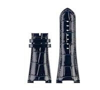 NKCVEZBW Correa de reloj de cuero con muesca de 25 x 13 mm + conector compatible con Patek Philippe Nautilus 5711, 5726 y 5712 g.(Blue no clasp)