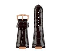 NKCVEZBW Correa de reloj de cuero con muesca de 25 x 13 mm + conector compatible con Patek Philippe Nautilus 5711, 5726 y 5712 g.(Brown RG A)