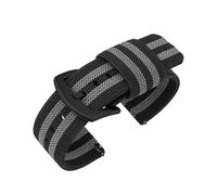 NKCVEZBW Correa de reloj de nailon de 18 mm, 20 mm, 22 mm y 24 mm, compatible con correas elásticas tejidas del ejército, de liberación rápida, for hombre.(BlackGrey-Black,22mm)
