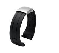 NKCVEZBW Correa de Reloj de Silicona con Extremo Curvo Compatible con Mido M005 Series M005.614/430 Helmsman Tissot T035 Citizen Sky Eagle Correa de 22 mm y 23 mm(Black-Silver,23mm)