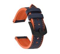 NKCVEZBW Correa de reloj deportiva híbrida bicolor caucho FKM, cuero y, compatible con correas liberación rápida 18/20/22/24 mm, resistente al agua desgaste(Orange Blue Orange2,18mm)