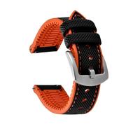 NKCVEZBW Correa de reloj deportiva híbrida bicolor caucho FKM, cuero y, compatible con correas liberación rápida 18/20/22/24 mm, resistente al agua desgaste(Orange Black Orange1,24mm)