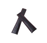 NKCVEZBW Correa de reloj impermeable compatible con TAG Heuer 19 mm, 20 y 22, correa piel vaca repuesto, pulsera suave transpirable(No buckle red line,22mm)