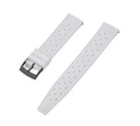 NKCVEZBW Correa de reloj universal compatible con correas caucho FKM tropicales 18, 19, 20, 21, 22, 23 y 24 mm. Cierre rápido. Extremo plano perfecto(FKM-White Black,20mm)