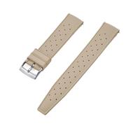 NKCVEZBW Correa de reloj universal compatible con correas caucho FKM tropicales 18, 19, 20, 21, 22, 23 y 24 mm. Cierre rápido. Extremo plano perfecto(FKM-khaki Silver,24mm)