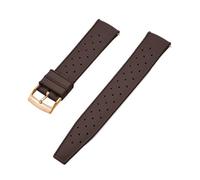 NKCVEZBW Correa de reloj universal compatible con correas caucho FKM tropicales 18, 19, 20, 21, 22, 23 y 24 mm. Cierre rápido. Extremo plano perfecto(FKM-Brown Gold,20mm)