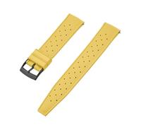 NKCVEZBW Correa de reloj universal compatible con correas caucho FKM tropicales 18, 19, 20, 21, 22, 23 y 24 mm. Cierre rápido. Extremo plano perfecto(FKM-Yellow Black,20mm)
