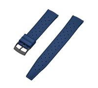 NKCVEZBW Correa de reloj universal compatible con correas caucho FKM tropicales 18, 19, 20, 21, 22, 23 y 24 mm. Cierre rápido. Extremo plano perfecto(FKM-Blue Black,22mm)