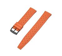 NKCVEZBW Correa de reloj universal compatible con correas caucho FKM tropicales 18, 19, 20, 21, 22, 23 y 24 mm. Cierre rápido. Extremo plano perfecto(FKM-Orange Black,22mm)