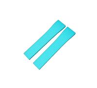 NKCVEZBW Correas de reloj caucho FKM compatibles con correas 20 mm y 22 cierre resorte liberación rápida, en color negro, rojo verde(Cyan,22X18MM_NEW SILVER BUCKLE)