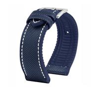 NKCVEZBW Pulsera de 20, 21 y 22 mm Compatible con IWC Pilot Mark 18 Spitfire Fighter Portugal de Fibra de Carbono y Nailon, Correa de Reloj de Lona for Hombre(Blue-Silver,20mm)