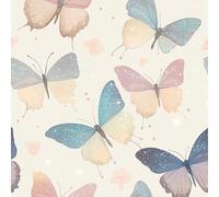 NKDYVB 45cm x 600cm Mariposa brillante de dibujos animados Papel pintado autoadhesivo desprendible La chica mariposa Papel de contacto autoadhesivo para la decoración del salón y el dormitorio