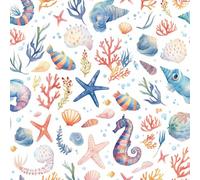 NKDYVB Caballitos de mar Peces Cangrejos Papel pintado autoadhesivo despegable y pegable Organismo marino Papel de contacto para decorar la pared del dormitorio 45cm x 600cm
