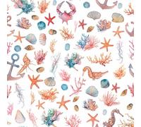 NKDYVB Caballitos de mar Peces Cangrejos Papel pintado autoadhesivo Organismo marino Papel de Contacto para Armarios Dormitorio Autoadhesivo Removible 45cm x 600cm