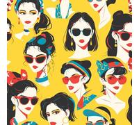 NKDYVB Caricaturas modernas de chicas de moda Papel pintado autoadhesivo Chicas de dibujos animados Papel de contacto extraíble para pared decorativa de armario de baño y dormitorio 45cm x 300cm