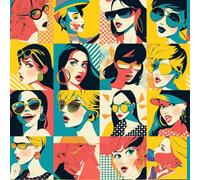 NKDYVB Caricaturas modernas de chicas de moda Papel pintado autoadhesivo Chicas de dibujos animados 45cm x 300cm Papel de contacto autoadhesivo para pared, ideal para decorar armarios de dormitorio