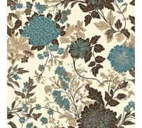 NKDYVB Flor bohemia vintage Papel pintado autoadhesivo Flor de peonía amarilla grisácea Papel de Contacto para Armarios Dormitorio Autoadhesivo Removible 45cm x 1000cm