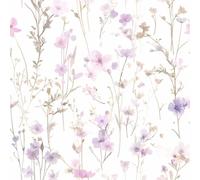 NKDYVB Flor silvestre rosa hoja floral Papel pintado autoadhesivo Flores de acuarela 45cm x 1000cm Papel de contacto autoadhesivo para pared, ideal para decorar armarios de dormitorio
